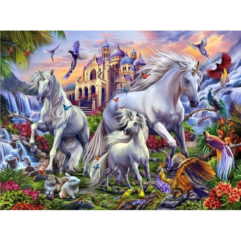 New Unicorn Fantasy Unicorns Throw Blanket Gift Plush Castle Rabbits Enchanted